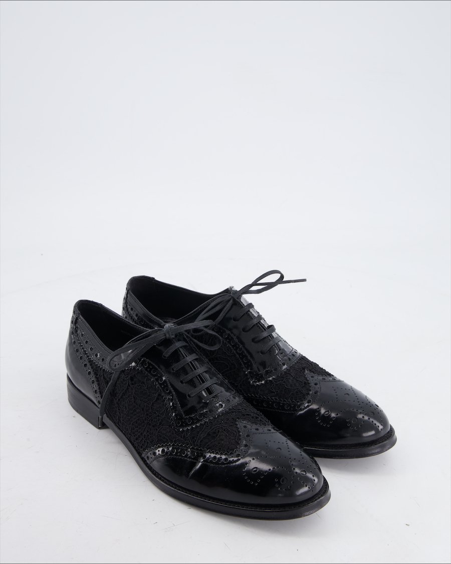 Dolce & Gabbana Flats Leather Black Eu 40