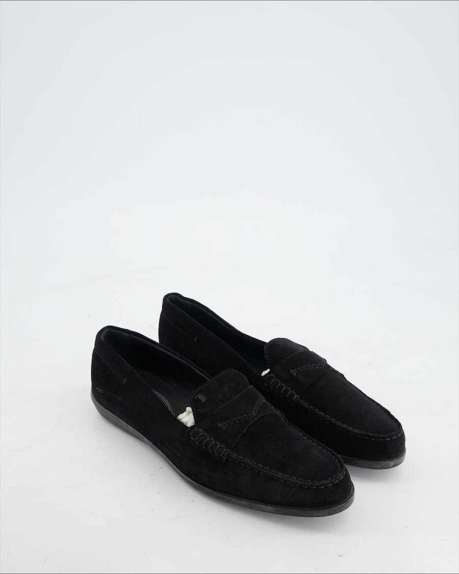 Tod's Flats Suede Black Eu 38.5