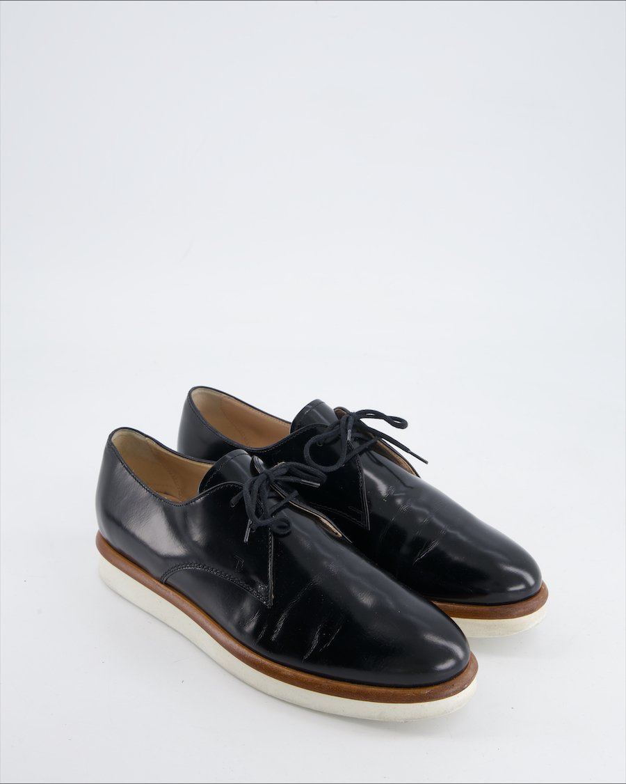 Tod's Flats Leather Black Eu 38