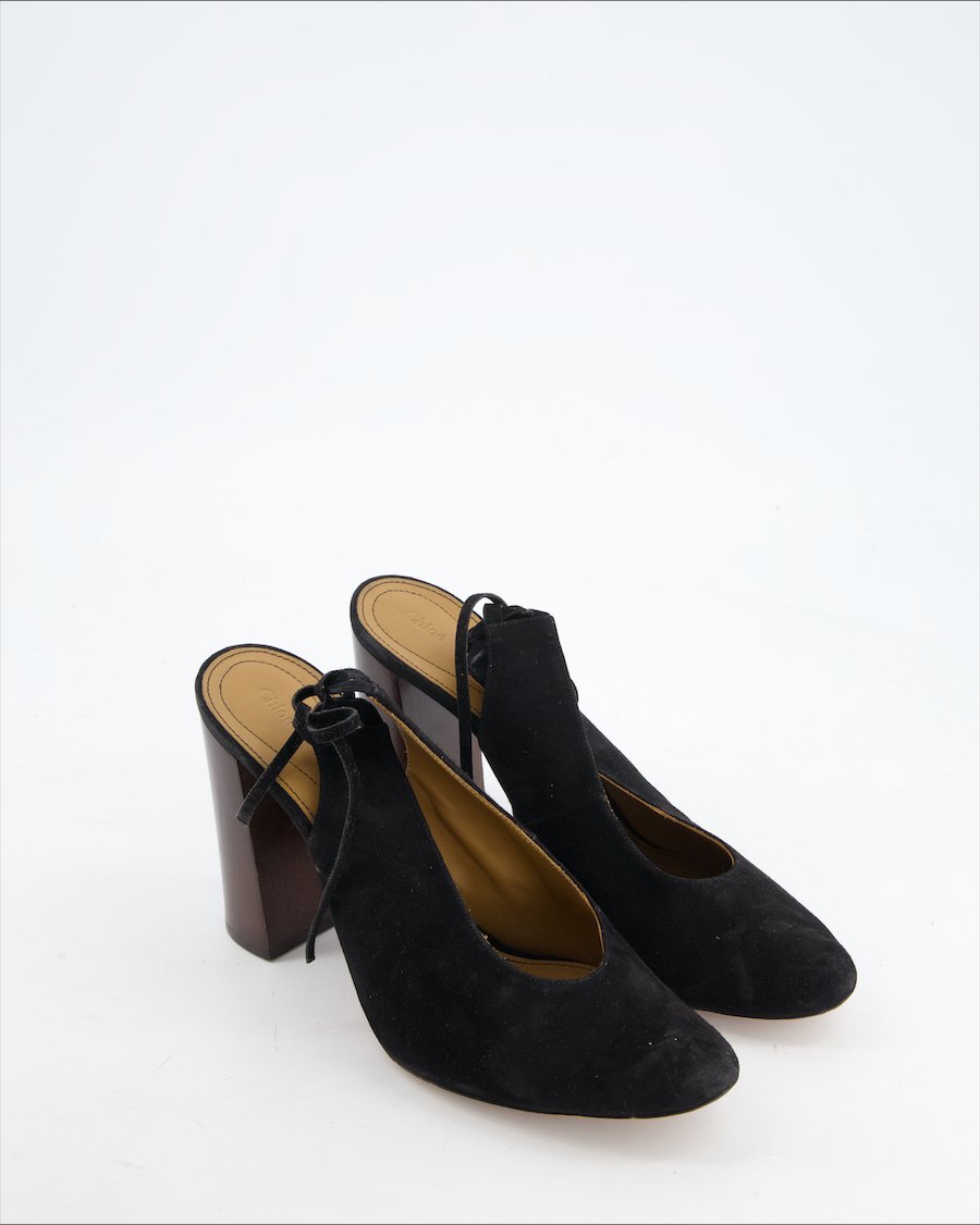Chloe Heels Suede Black Eu 41.5