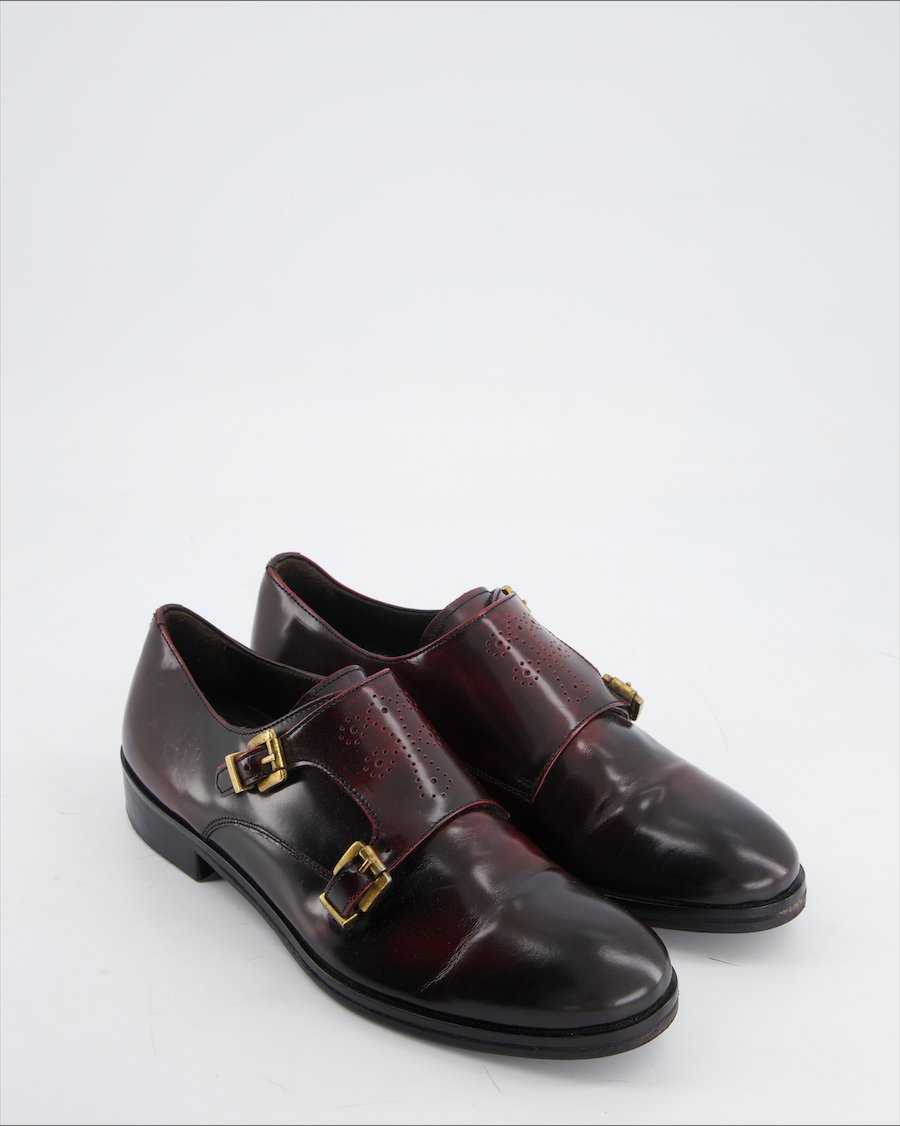 Pollini Flats Leather Burgundy Eu 40