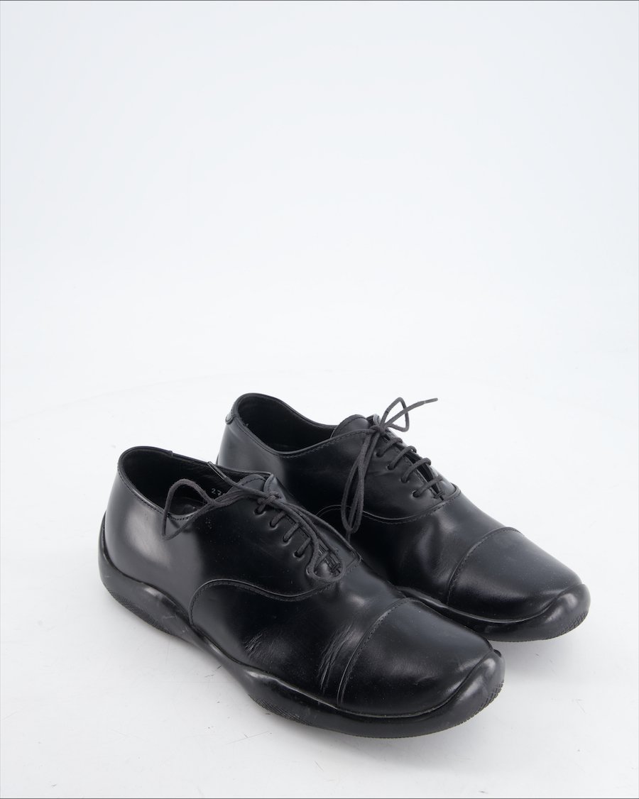 Prada Flats Leather Black Eu 39.5