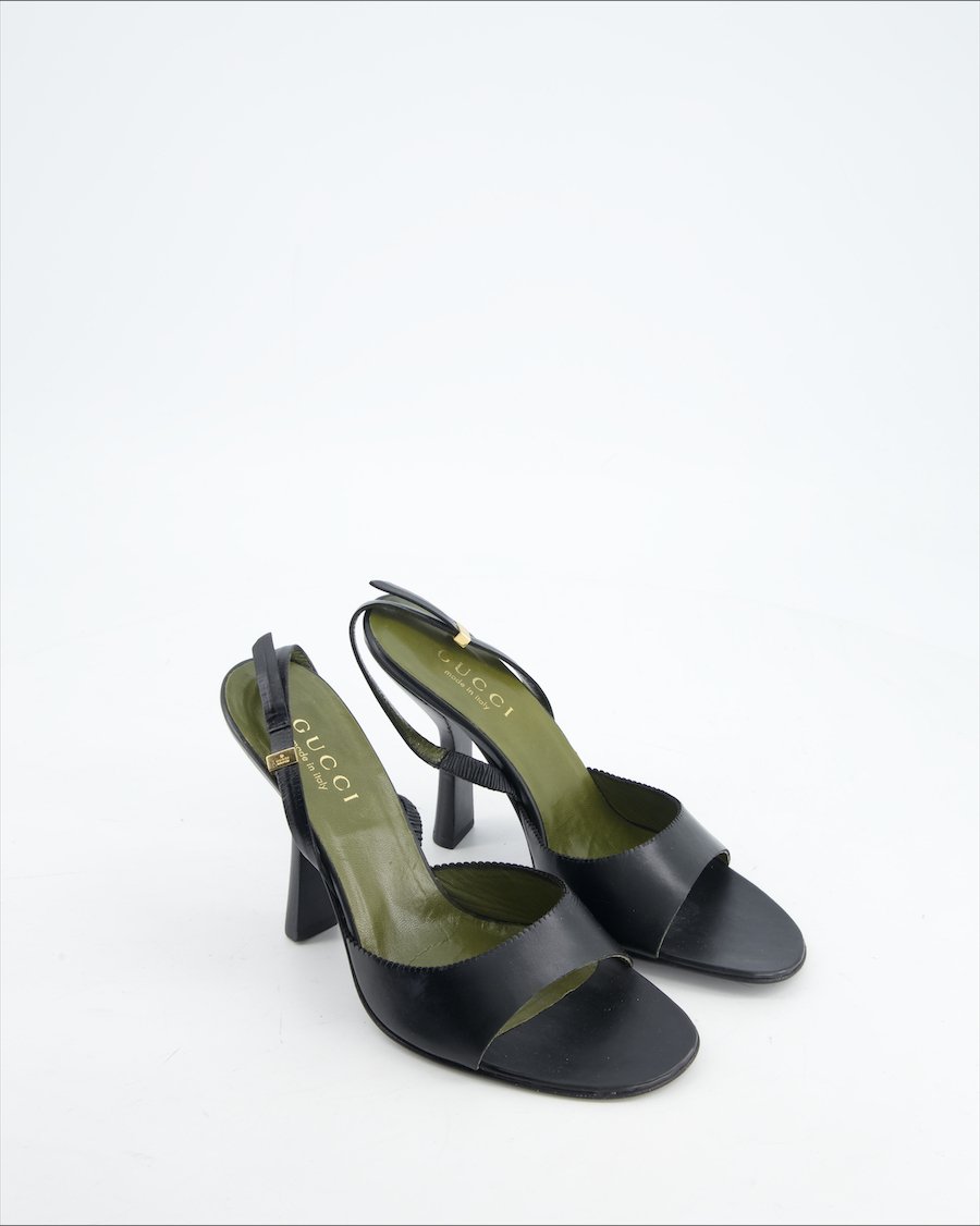 Gucci Heels Leather Black Eu 36.5