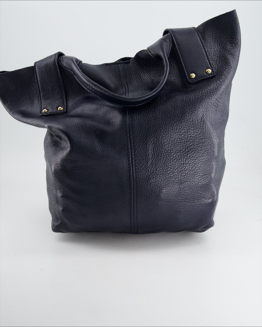 Non Signe / Unsigned Handbag Leather Blue