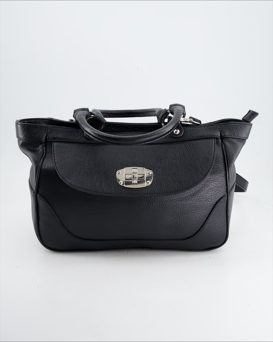Non Signe / Unsigned Handbag Leather Black
