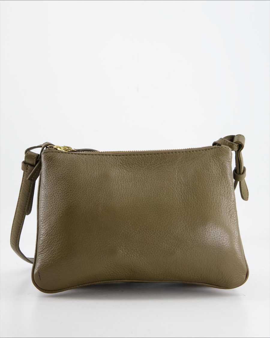 Non Signe / Unsigned Crossbody Bag Leather Khaki