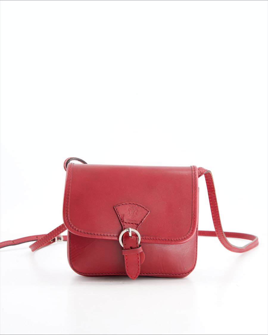 Non Signe / Unsigned Crossbody bag Leather Burgundy