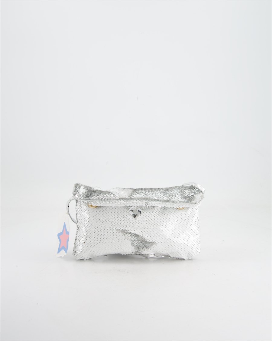 Non Signe/ Unsigned Crossbody Bag Cloth Silver