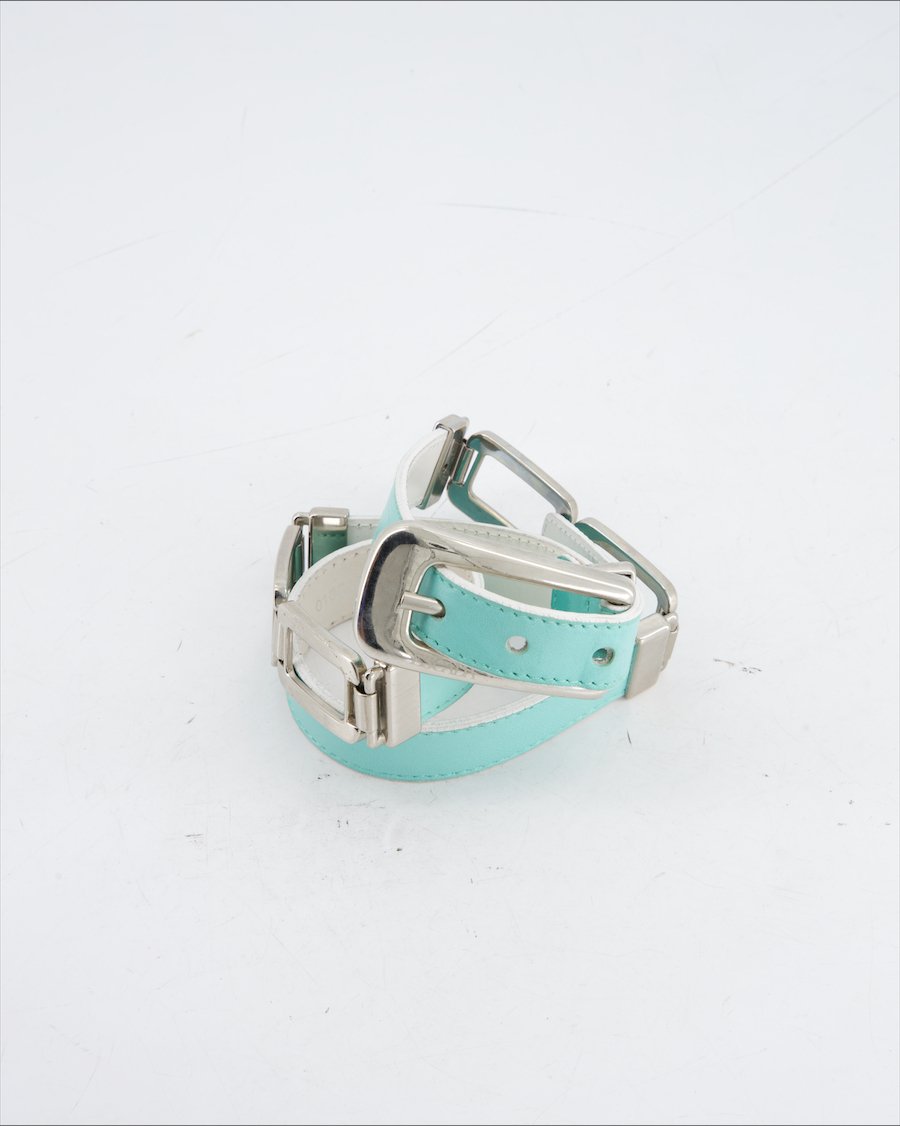 Escada Belt Leather Turquoise