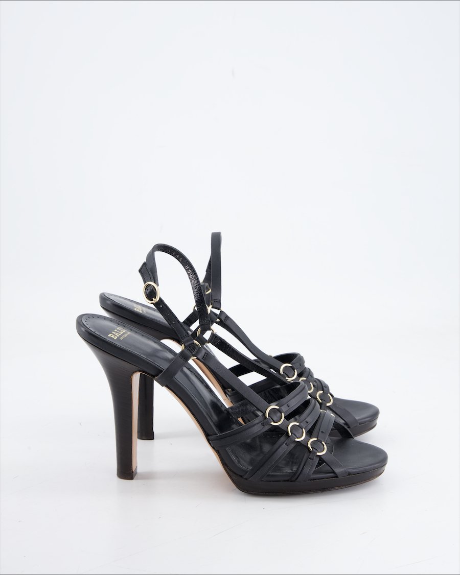 Bally Heels Leather Black Eu 38.5