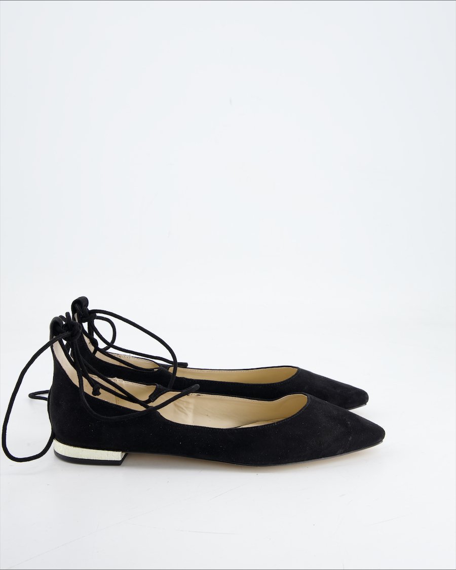 Zara Flats Suede Black Eu 38