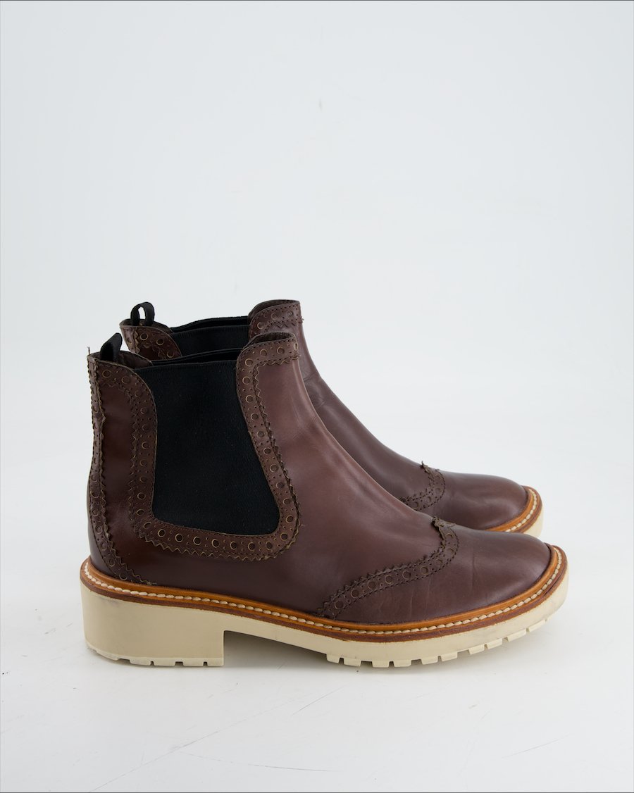 Miu Miu Ankle Boots Leather Brown Eu 40