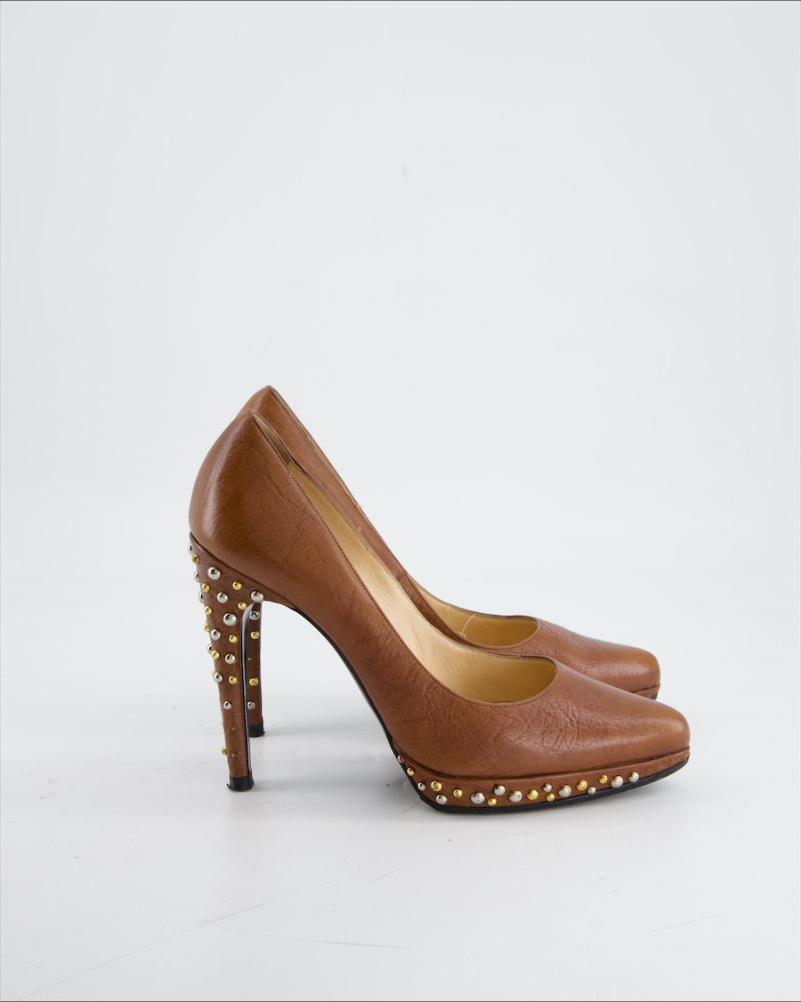 Casadei Heels Leather Brown Eu 37.5