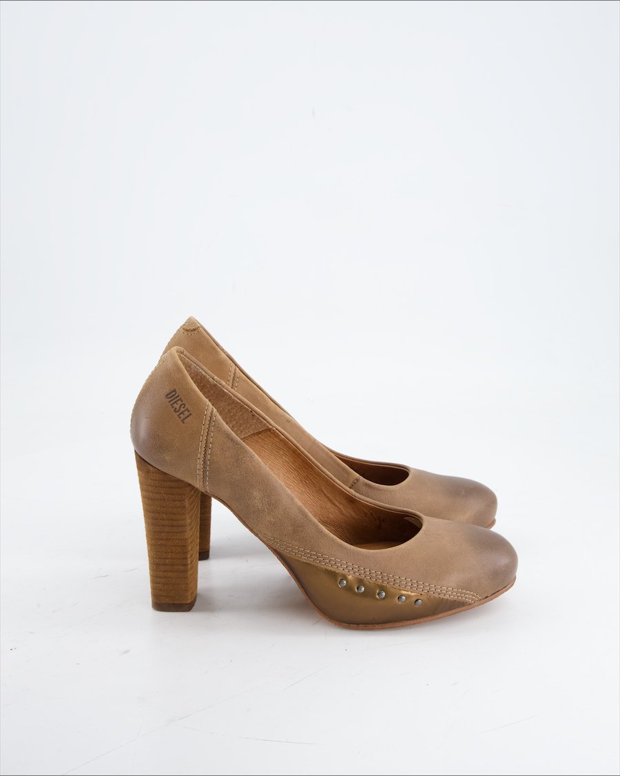 Diesel Heels Leather Brown Eu 40