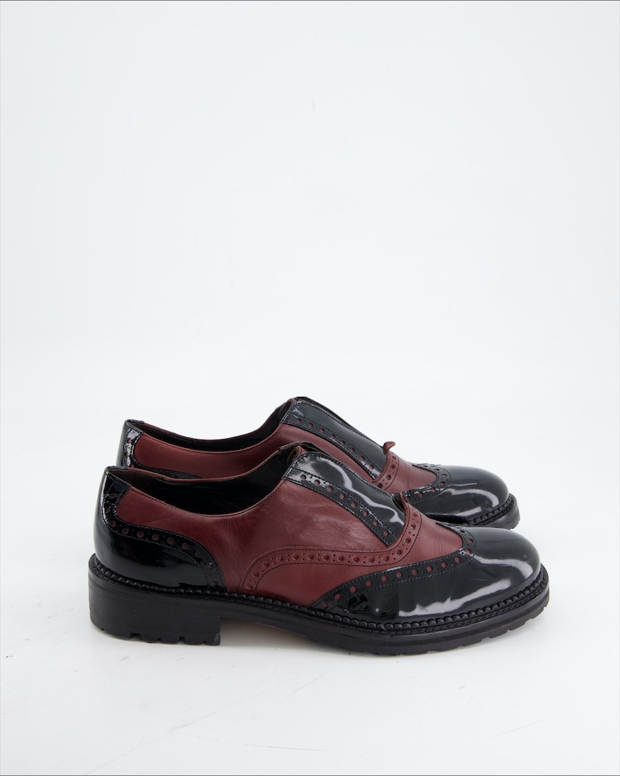 Pollini Flats Leather Burgundy Eu 40