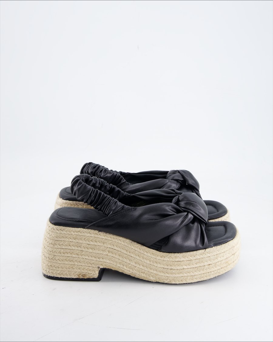 H&M Sandals Leather Black Eu 40