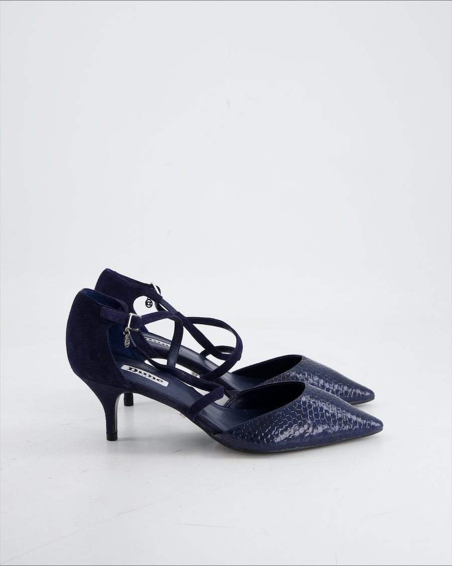 Dune Heels Leather Blue