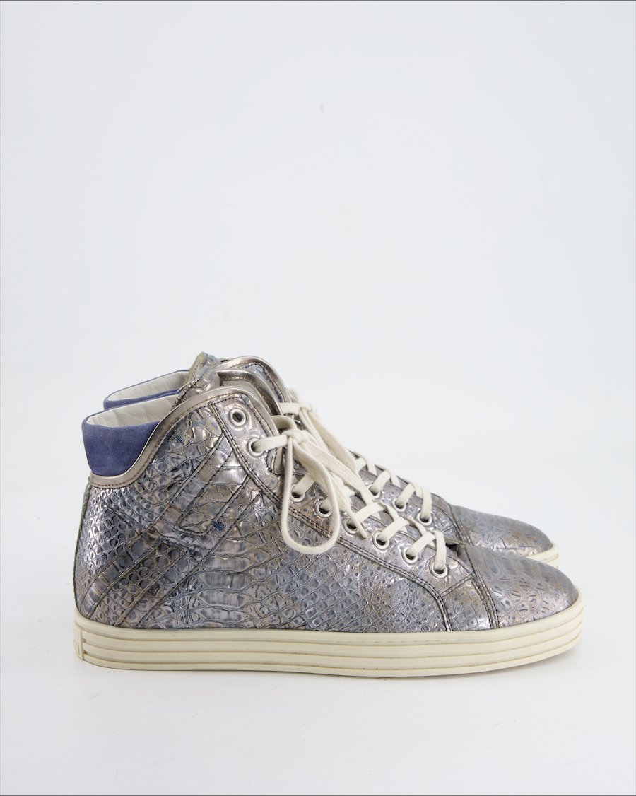Hogan Trainers Leather Silver Eu 38