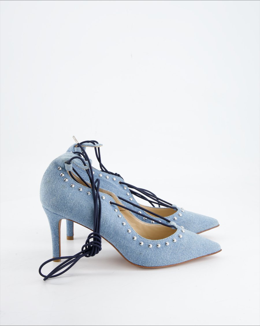 Navyboot Heels Cloth Turquoise Eu 38
