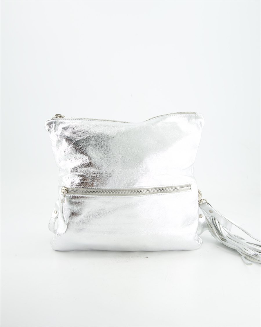 Gianni Chiarini Crossbody Bag Leather Silver