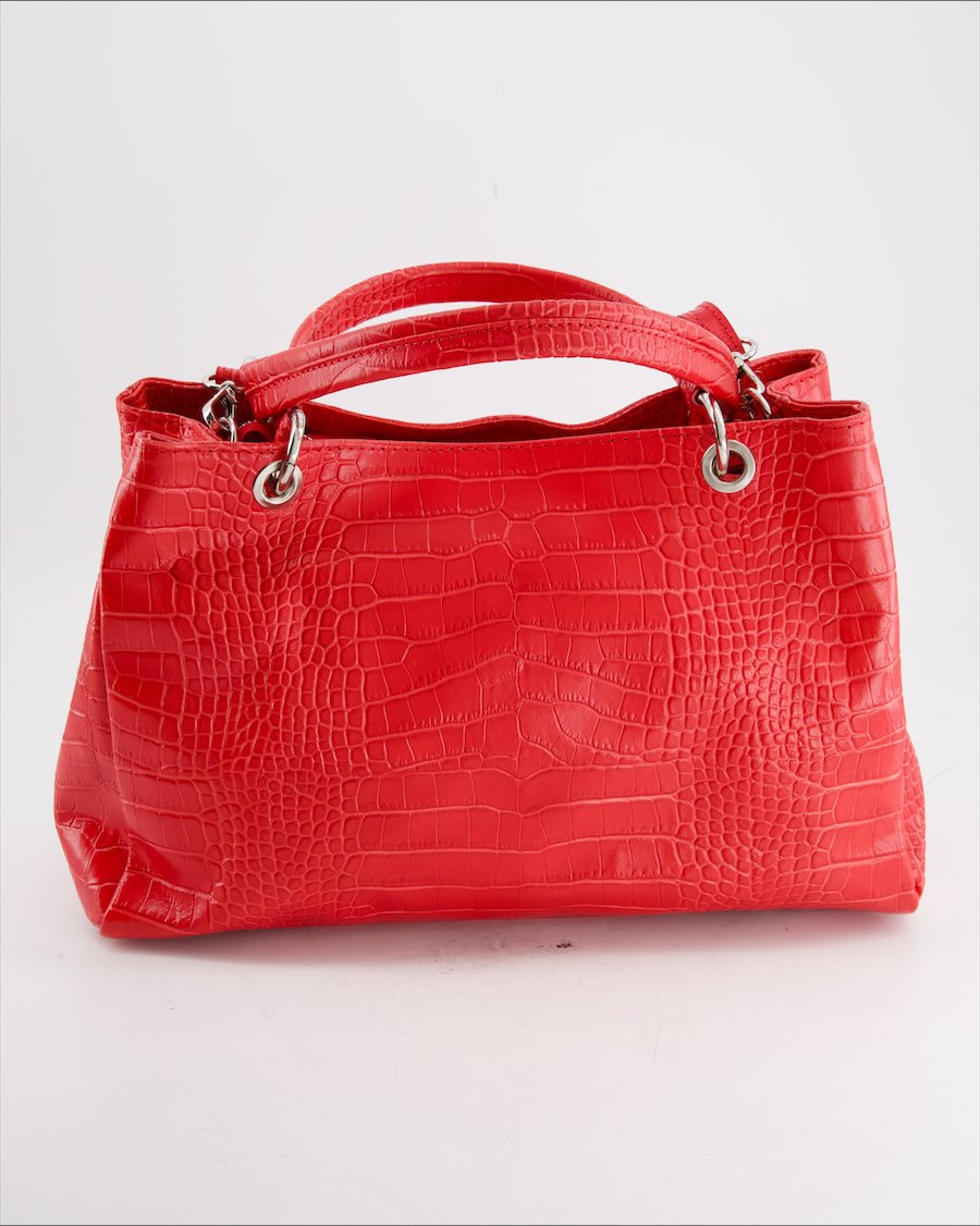 Cluty Handbag Leather Red