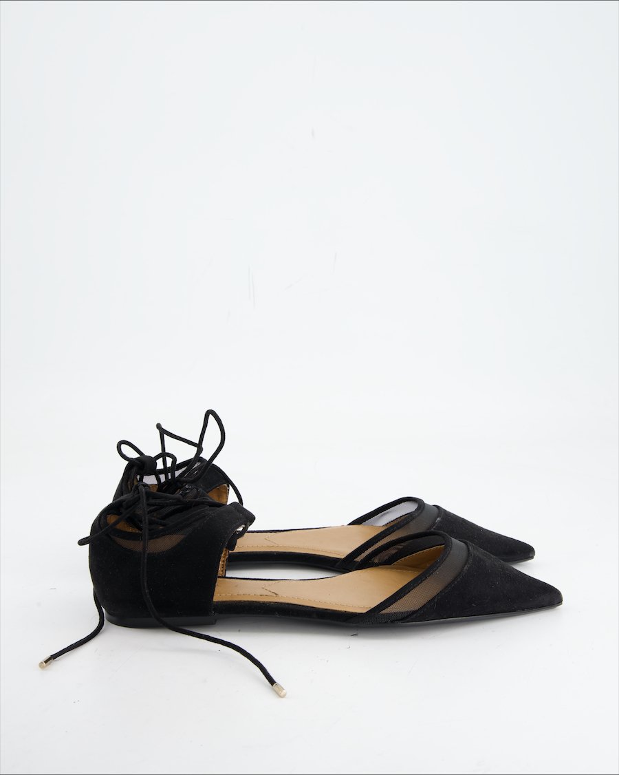 Zara Flats Suede Black Eu 38