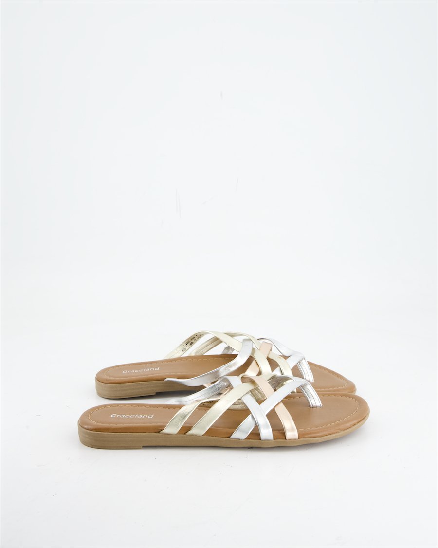 Graceland Sandals Leather Silver Eu 37