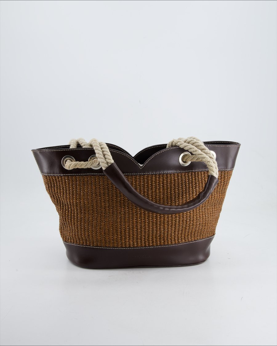Furla Shoulder Bag Cloth Brown