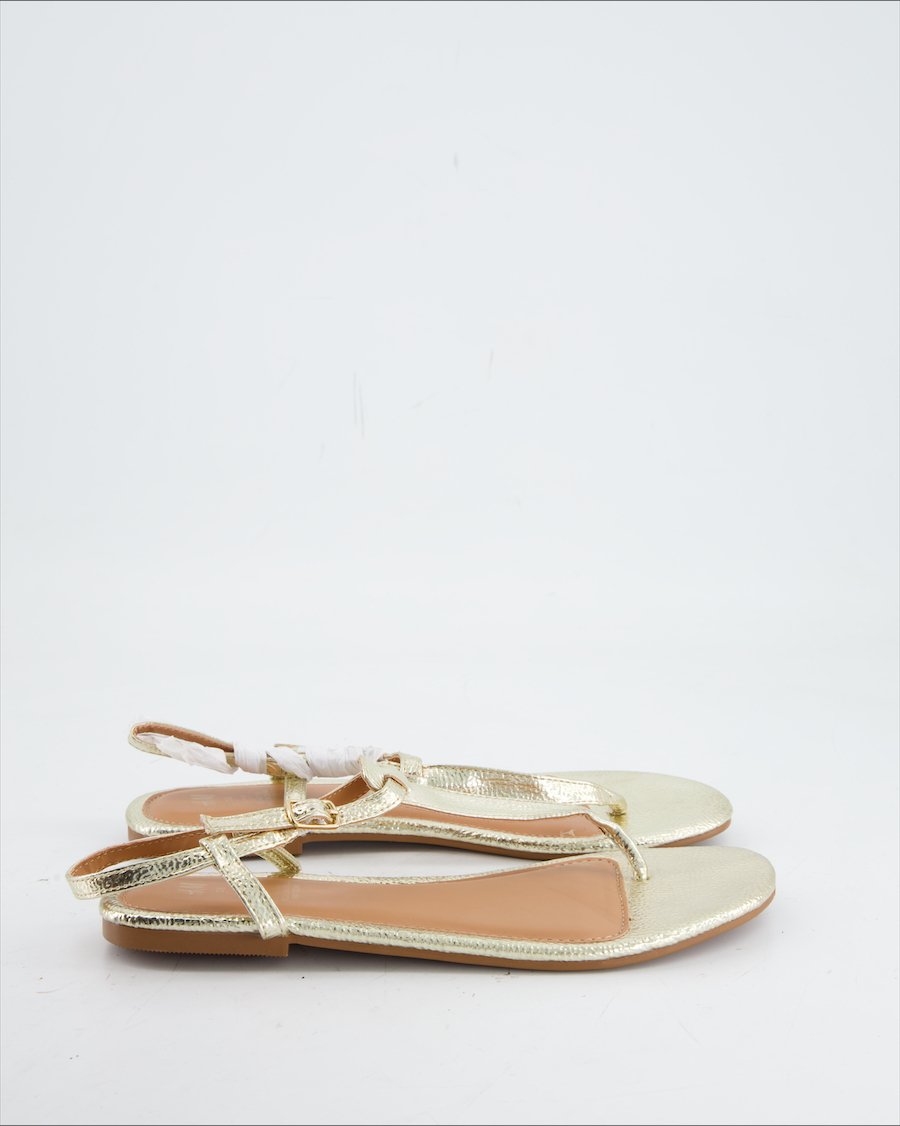 H&M Sandals Leather Gold Eu 38