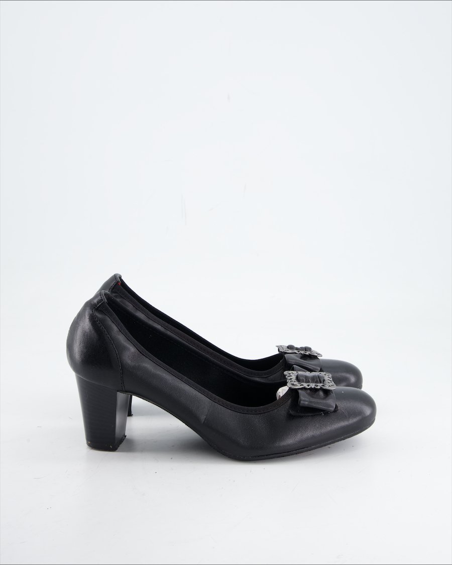 Keys Heels Leather Black
