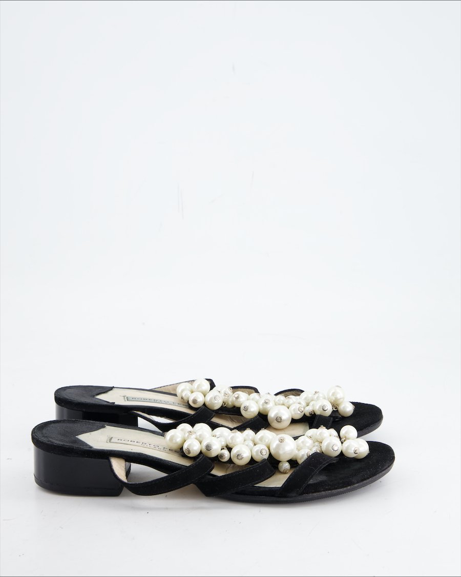 Roberto Festa Sandals Suede Black Eu 38