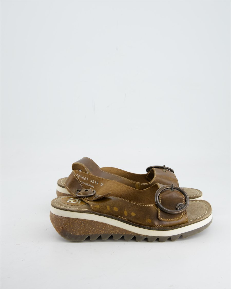Fly London Sandals Leather Brown Eu 38
