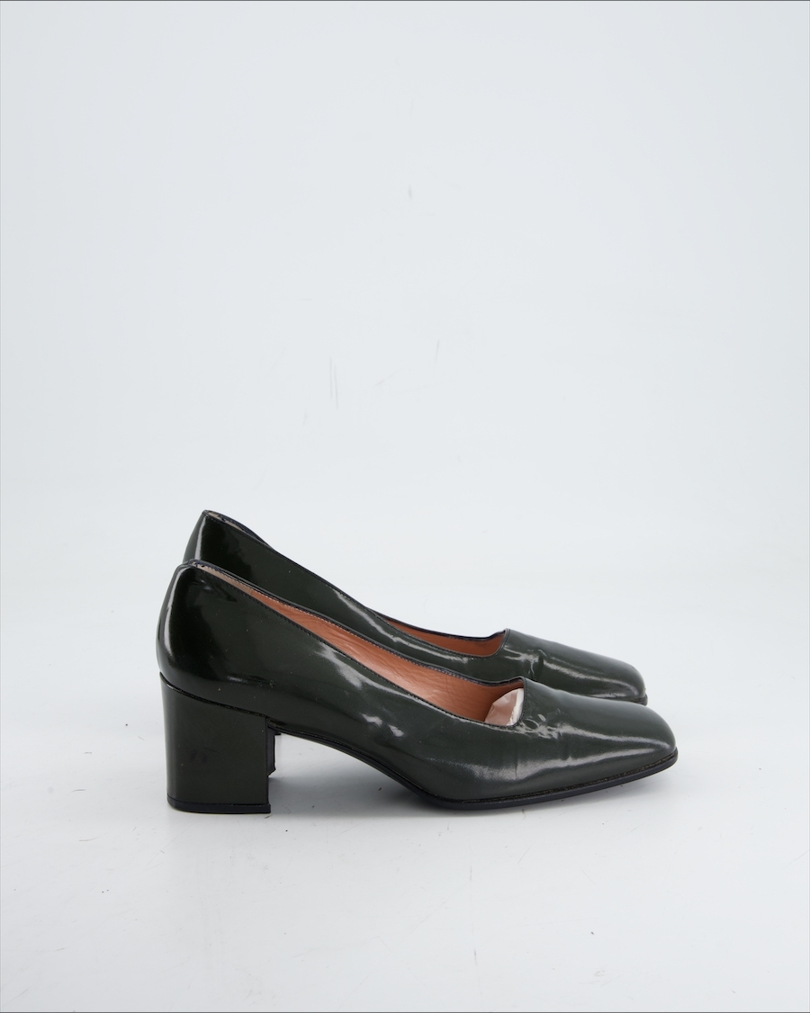Prada Heels Leather Khaki Eu 36.5