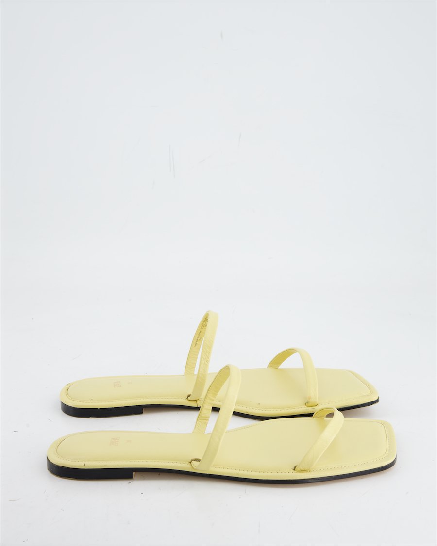 Zara Sandals Leather Yellow Eu 38