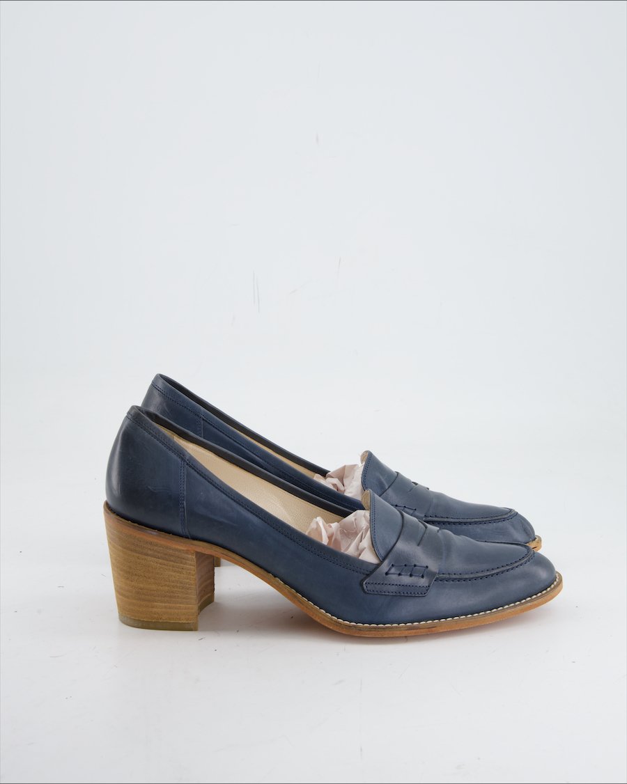 Giulia Garibaldi Heels Leather Navy Eu 39