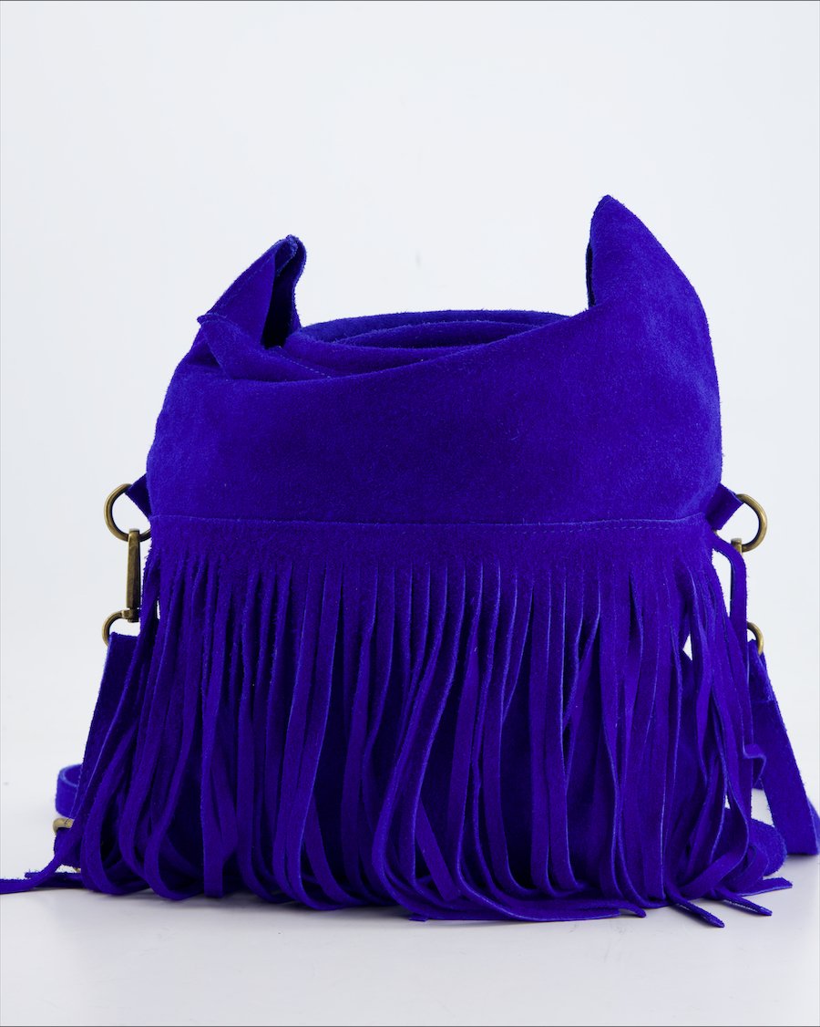 Unbranded Handbag Suede Blue