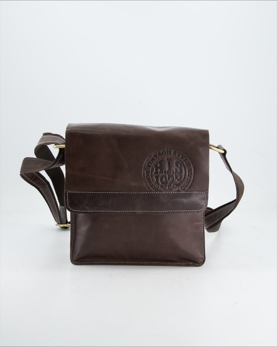 H.I.S. Crossbody Bag Leather Brown
