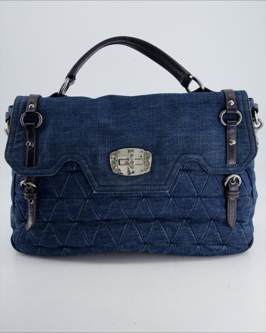 Miu Miu Handbag Denim Blue