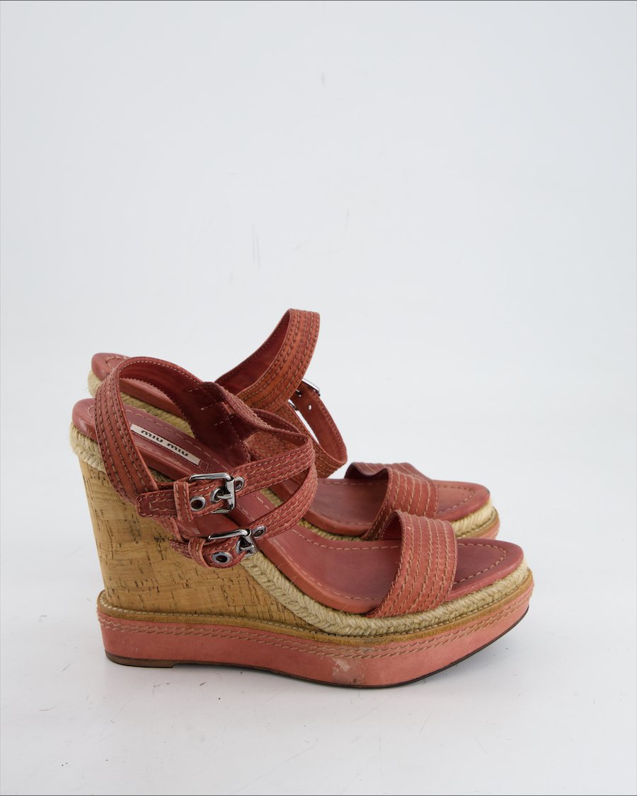 Miu Miu Heels Leather Burgundy Eu 40