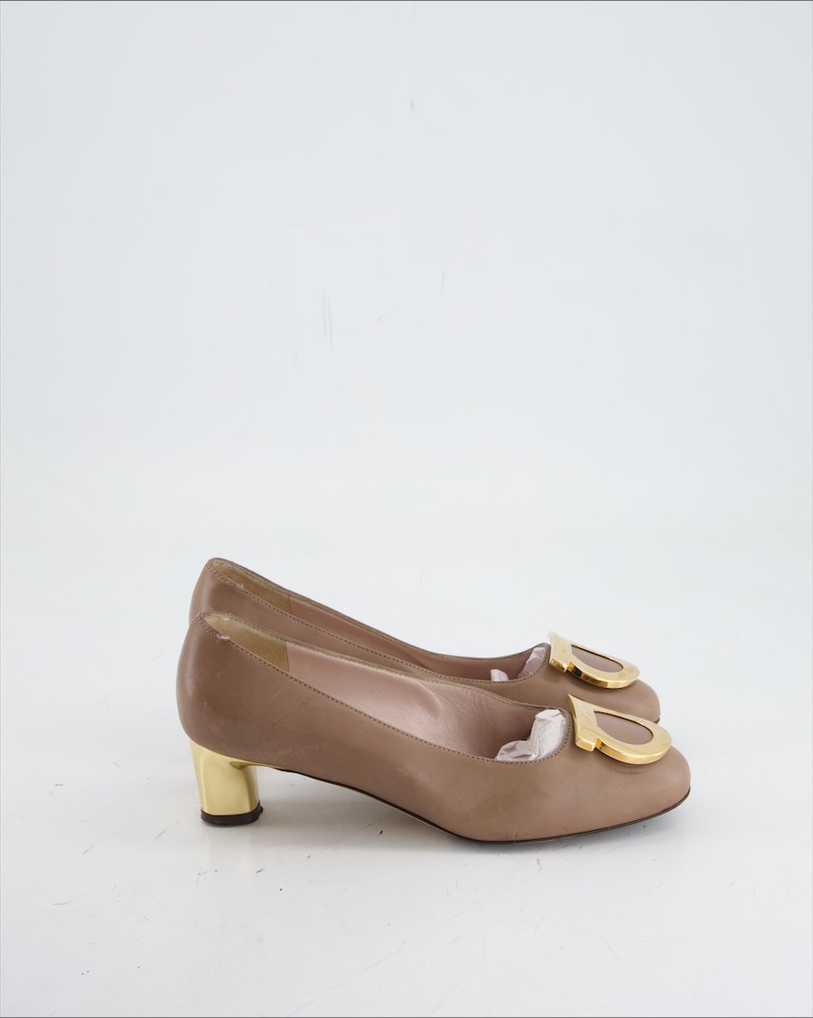 Salvatore Ferragamo Heels Leather Beige Eu 35