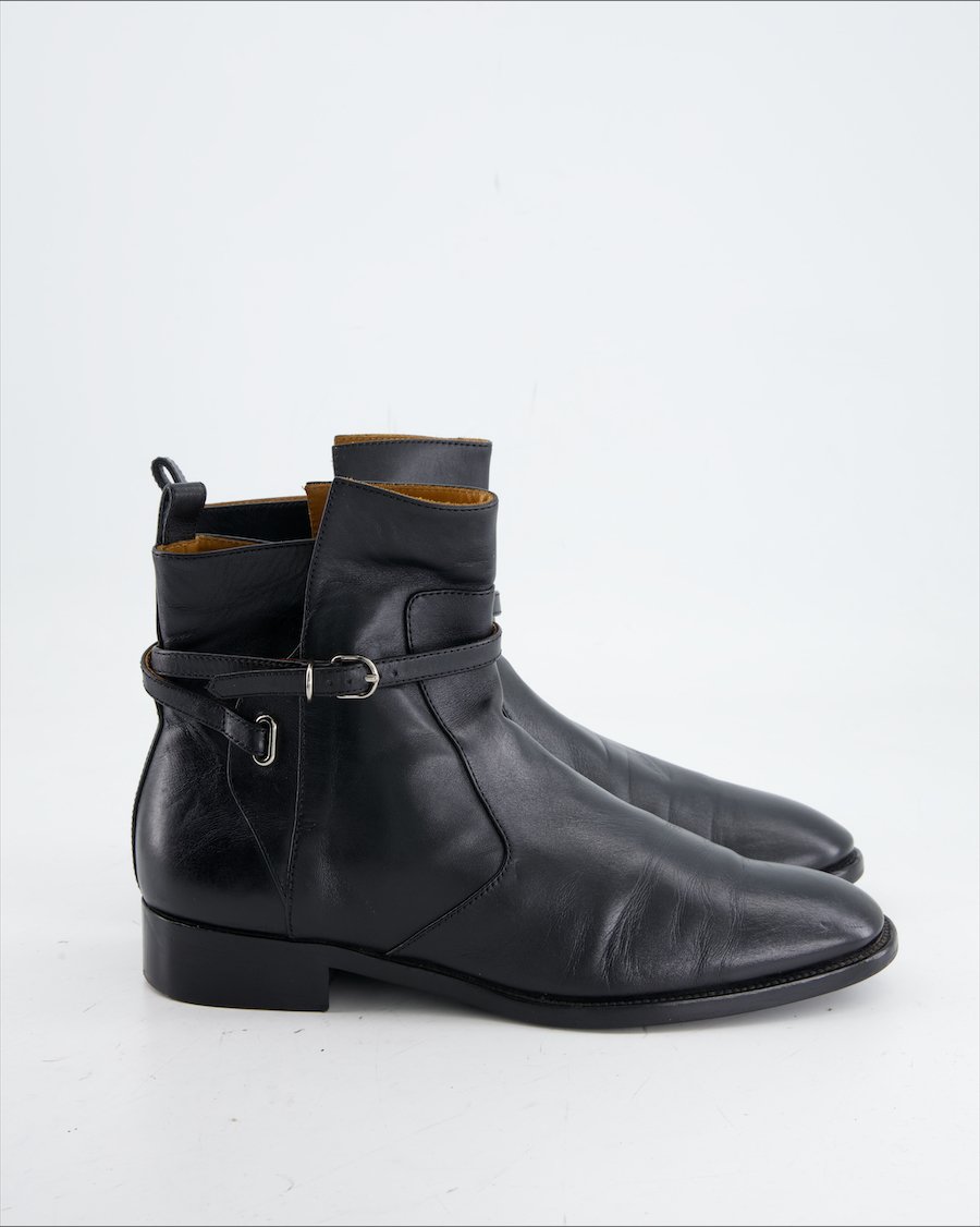 Balenciaga Ankle Boots Leather Black Eu 39