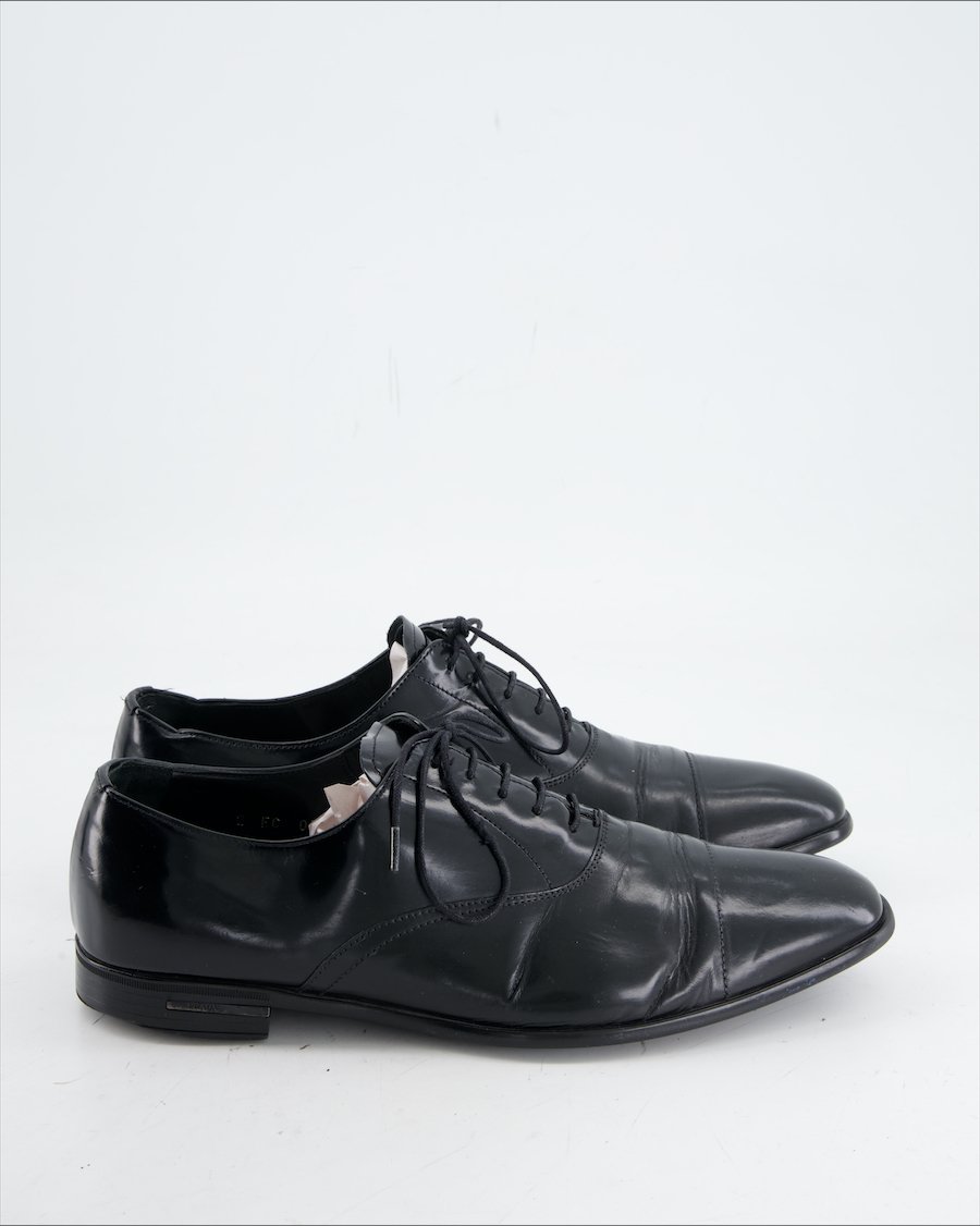 Prada Flats Leather Black Eu 41.5
