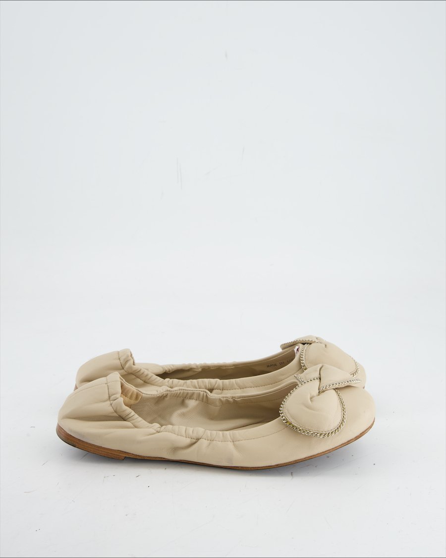 See By Chloe Ballet Flats Leather Beige Eu 38