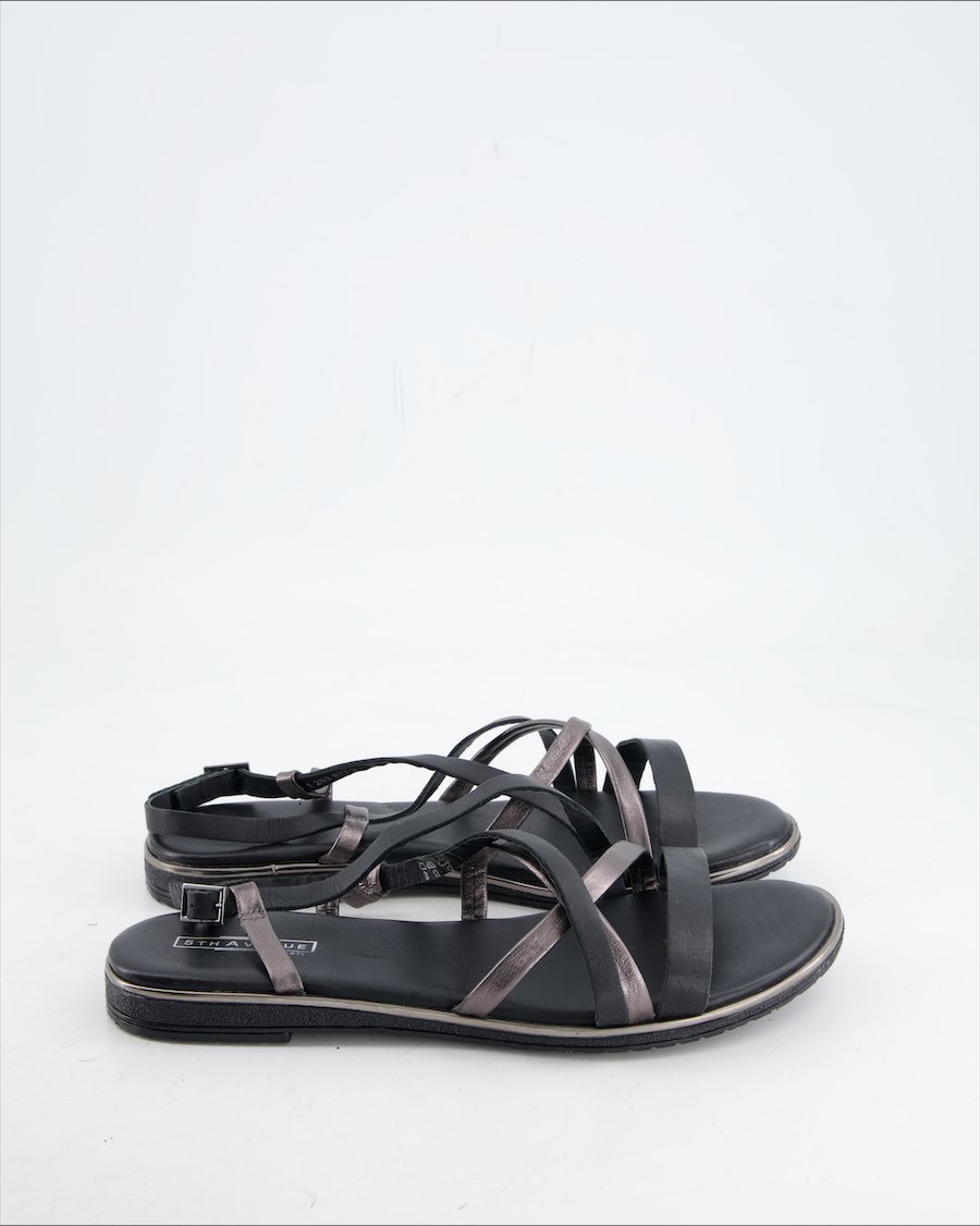 5Th Avenue Sandals Leather Black Eu 41