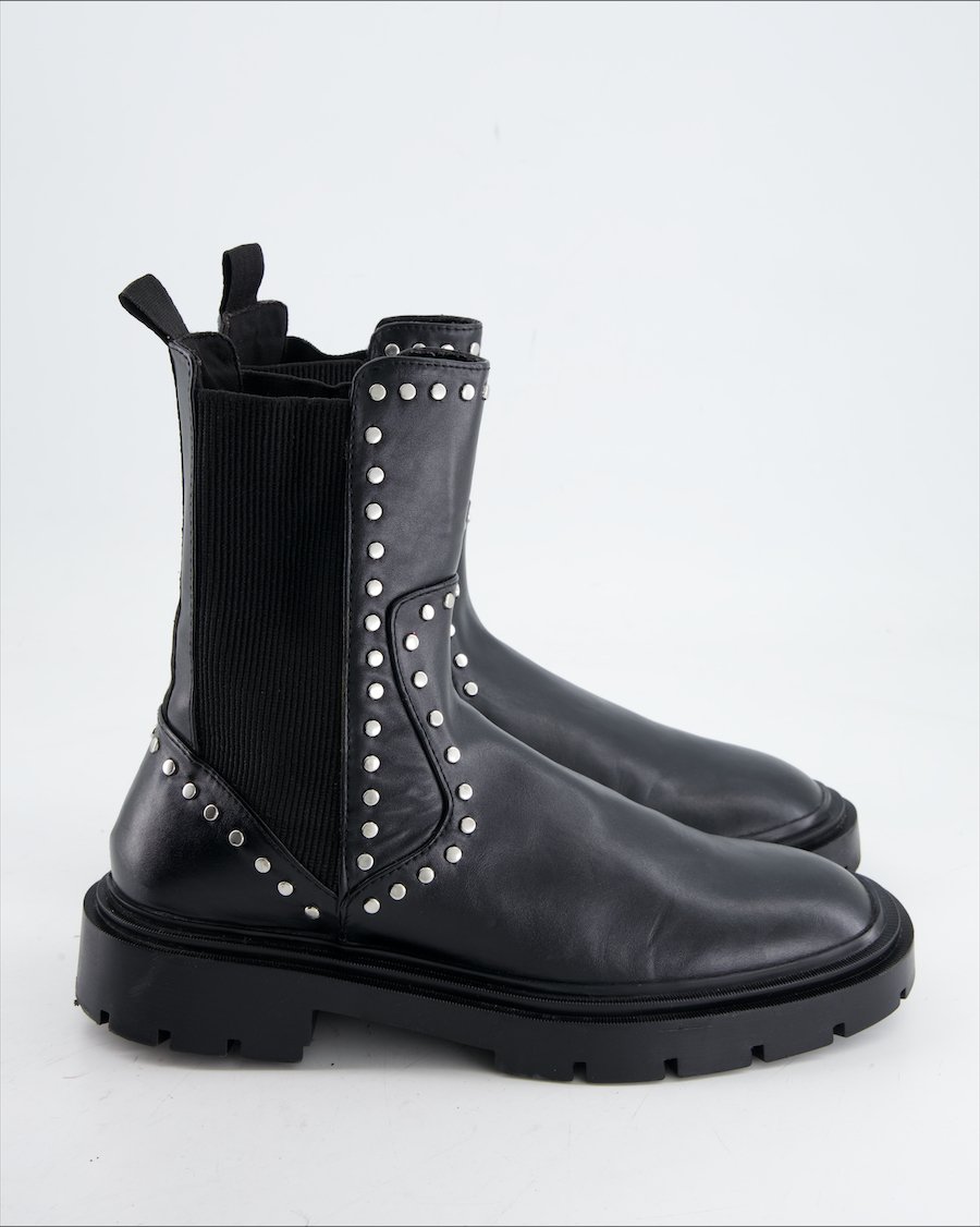 Zara Ankle Boots Leather Black Eu 40