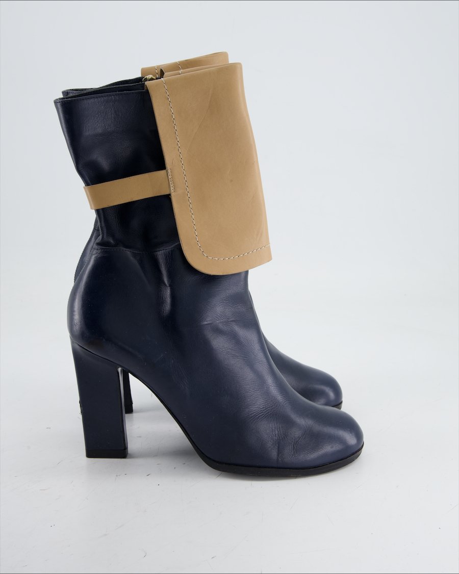 Jil Sander Ankle Boots Leather Navy Eu 41