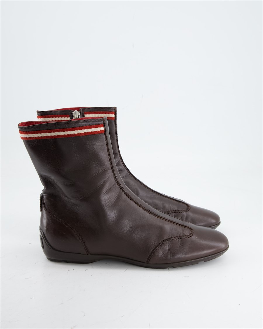 Bally Ankle Boots Leather Brown Eu 39