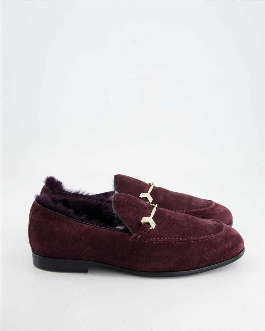 Jimmy Choo Flats Suede Burgundy Eu 43