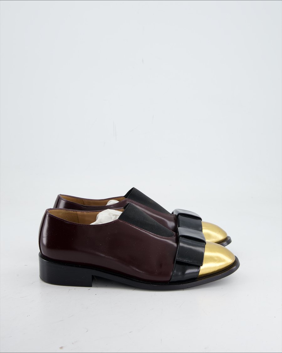 Marni Flats Leather Burgundy Eu 36
