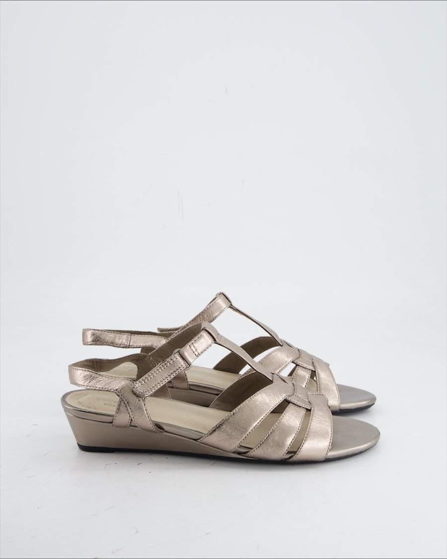 Clarks Heels Leather Silver Eu 39